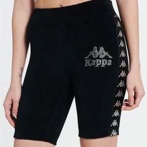 ❌SOLD❌Kappa 222 Banda Saxeever Velour/Velvet Bike Shorts Black Smoke Size M NWT
